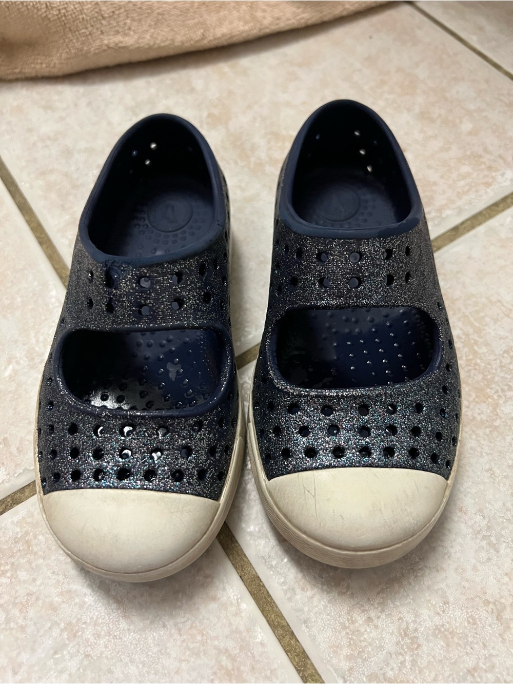 Native Shoes Kids Navy Glitter Mary Jane Water Shoes